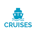 Blue cruise boat icon