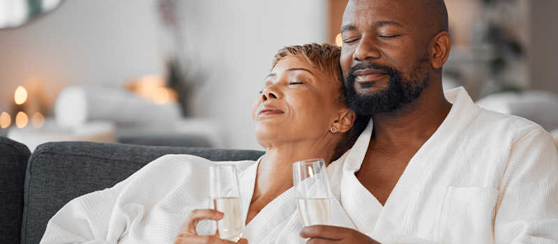 couple relaxing at a spa